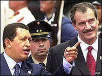 Hugo Chávez y Vicente Fox