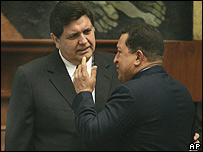 Alan García y Hugo Chávez